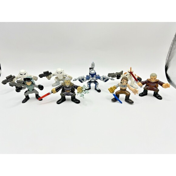 Star Wars Galactic Heroes Figures Snowtrooper, Anakin, Jango Fett Lot of 8 - Picture 3 of 11